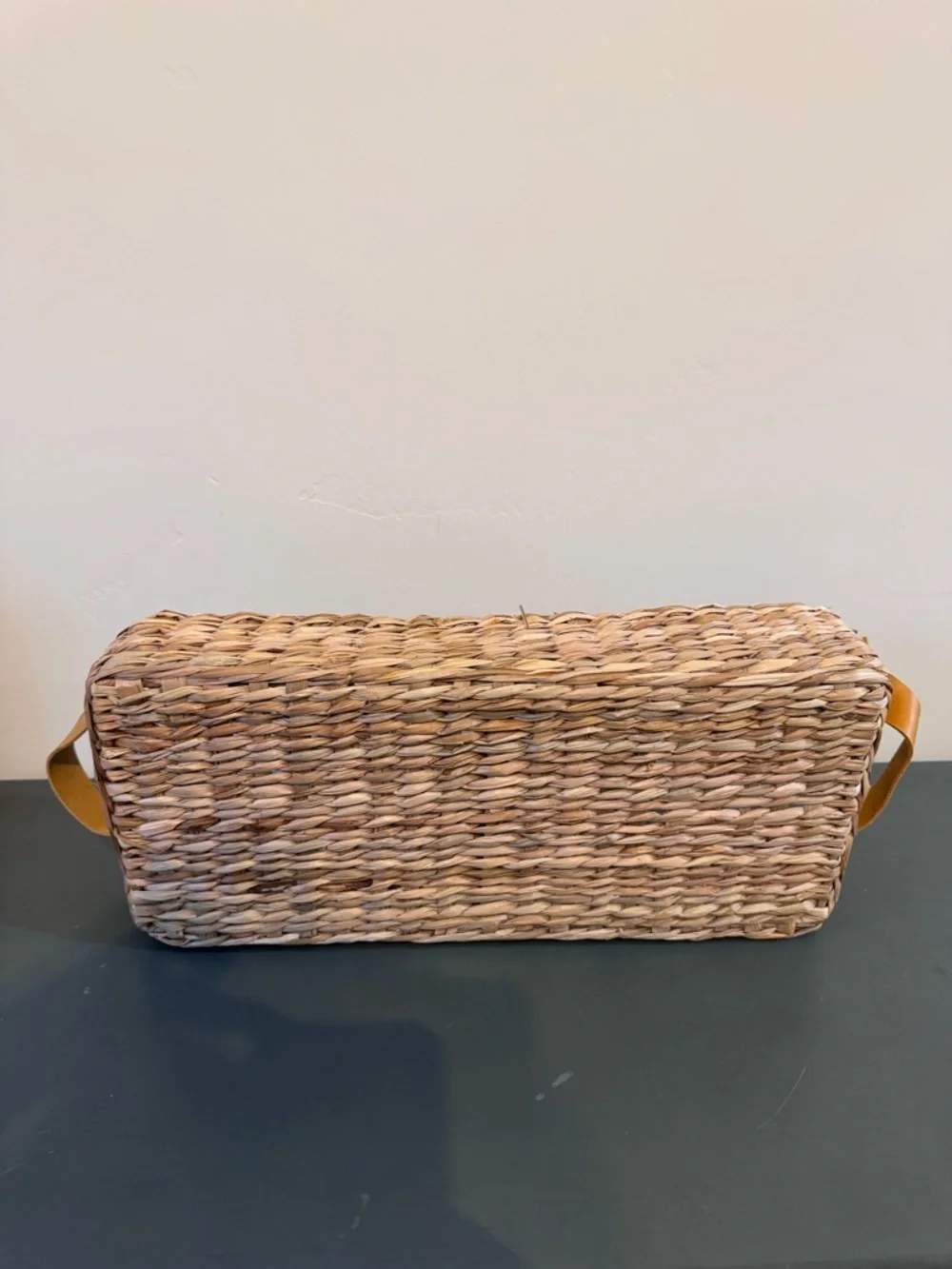 Woven Seagrass Bath Organizer Basket - Brown